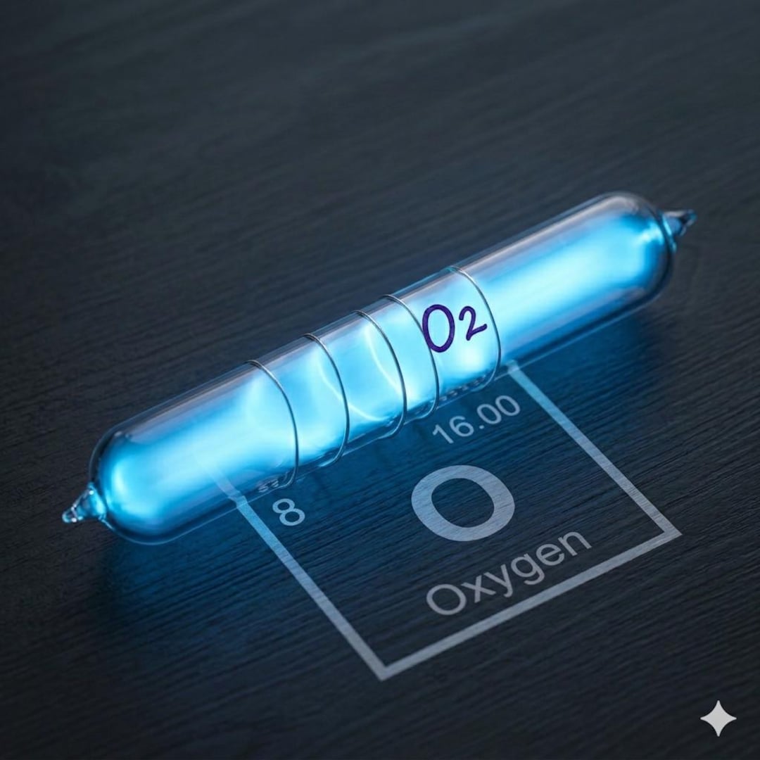 Oxygen Gas Discharge Tube - Pure O2 Element Glass Ampoule for Science ...