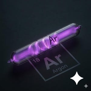 Tubo de descarga de gas argón artesanal, 99,999% de pureza, ampolla de gas noble azul-violeta brillante, regalo para aficionados a la física, decoración moderna para laboratorio.