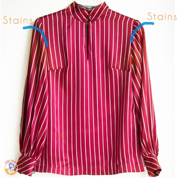 Vintage 60s blouse / Mod stripe blouse / 60s mod … - image 3