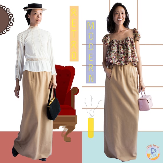 Vintage Maxi Skirt / 50s Wool skirt / Vintage long
