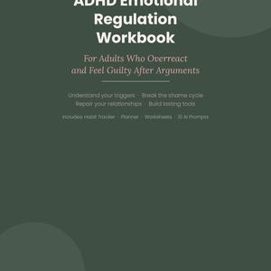 Cuaderno de ejercicios para la regulación emocional en adultos con TDAH / Reacción exagerada ante la culpa después de discusiones / PDF digital / Planificador de seguimiento de hábitos