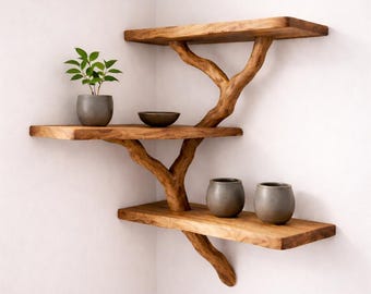 Live Edge Walnut Floating Shelves, Minimalist Organic Edge Bookshelf, Rustic Walnut Floating Shelf, Bathroom Shelf, Custom Sizes