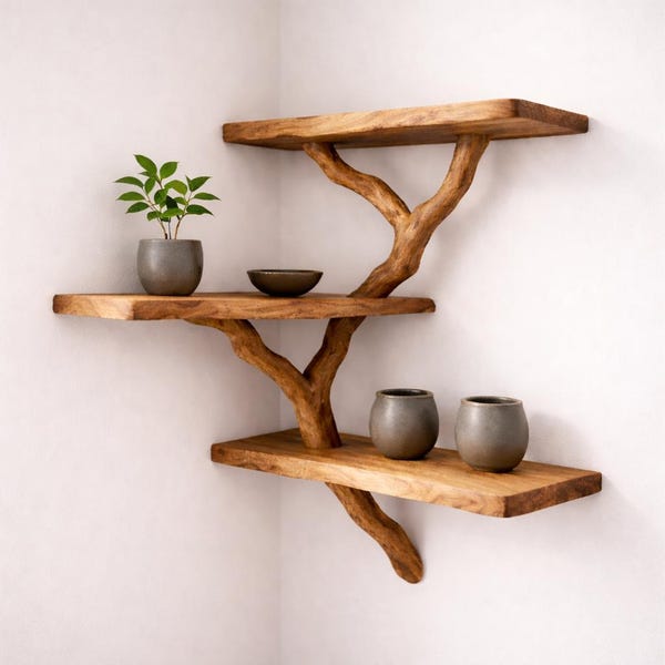 Live Edge Walnut Floating Shelves, Minimalist Organic Edge Bookshelf, Rustic Walnut Floating Shelf, Bathroom Shelf, Custom Sizes