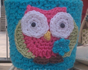 Crochet Cup Cozy, owl cup cozy, cup sleeve, crochet coffee cozy, DIY cup cozy, digital download,