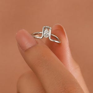 Moissanite Oura Ring Cover Pear Ring Gold Vermeil Sterling Silver Dainty Stackable Smart Ring Enhance