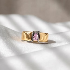 Rosa Saphir Oura Ring 4,5 Cover Pear Ring Gold Sterling Silber Zierlich Stapelbar Smart Ring Enhancer Geschenk