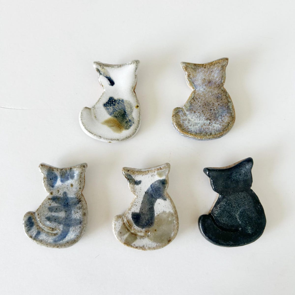 Set of 5 Hand Built Cute Cat Chopsticks Rests - Etsy