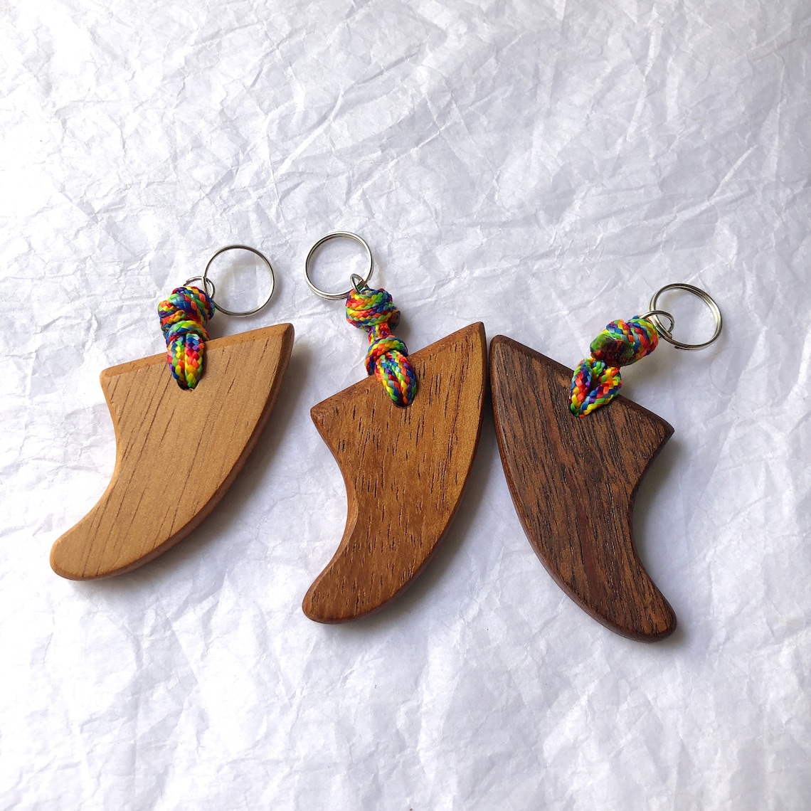 Hawaiian Koa Surf Fin Keychain Etsy