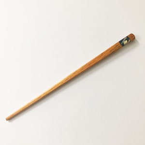 Shell Inlay Koa Wood Hair Pin