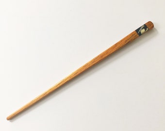 Horquilla de madera de koa con incrustaciones de concha