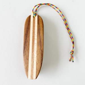 Mini Hawaiian Koa Surfboard Ornament for car or Christmas tree Long Board