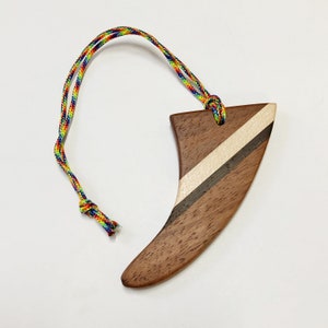 Handmade Koa Surf Fin Christmas Ornament: Hawaiian Wood