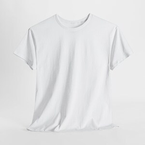 May include: A plain white crew neck t-shirt. The short-sleeved shirt is made of a soft, opaque fabric. The shirt is displayed on a white background.