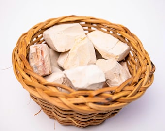 Stukjes kaolienklei 1 kg – puur natuurlijk kalebaskrijt (calabaskrijt) - 1 kg