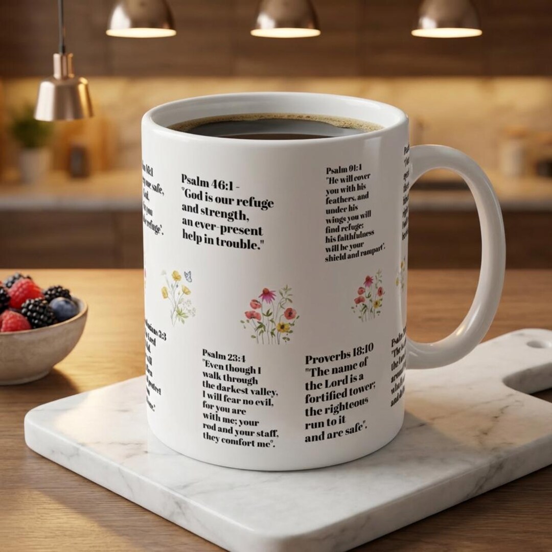 Scripture Tea Cups Bible Verse Scripture Quotes Mug | Ceramic Coffee Cup 11oz 15oz - Etsy