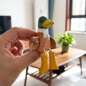 Hand Carved Wooden Duck Figurine-Mini Mallard Sculpture for Home and Desk Decor image 6