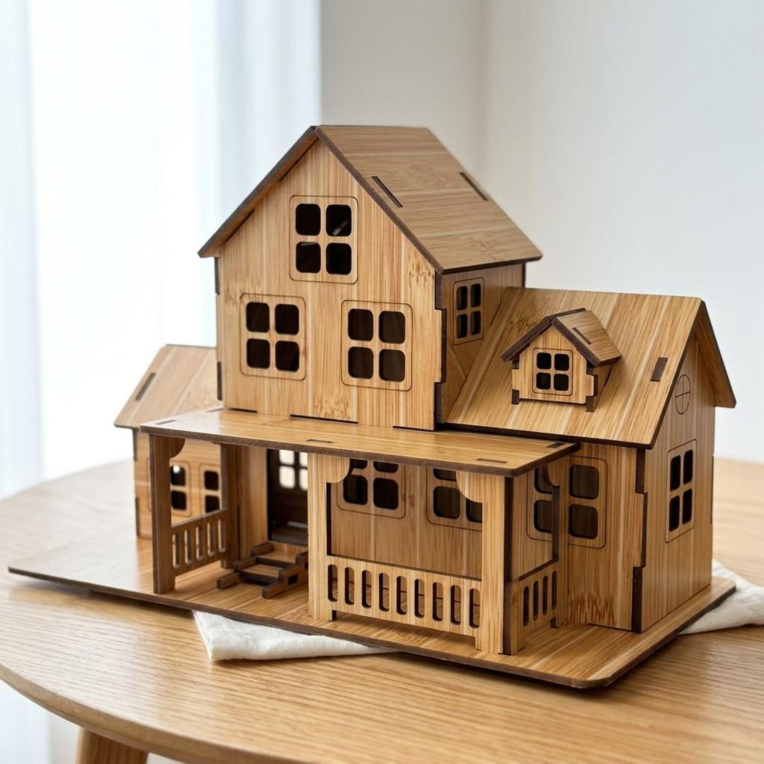 20cm Laser Cut Wooden 3D Puzzle: DIY Miniature Cabin Building Kit - Etsy