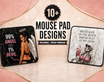 Sassy Mouse Pad Designs Bundle | 10+ PNG Sublimation Files (Digital Download)