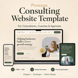 Consultant Website Template, HTML CSS Portfolio, Agency Landing Page (Instant Download)
