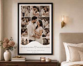Custom Couple Photo Collage Poster | Editable Canva Template (Digital Download)