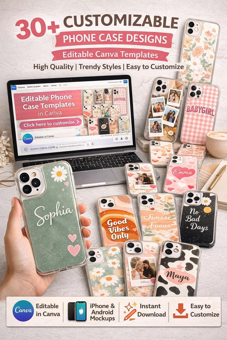 Customizable iPhone Case Designs | 30+ Editable Canva Templates ...