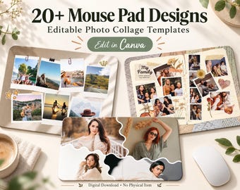20+ Editable Photo Collage Mouse Pad Templates (Digital Download)