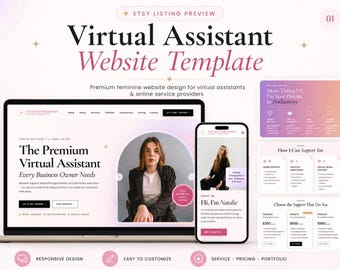 Virtual Assistant Website Template HTML CSS | Responsive Service Provider Portfolio