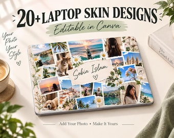 20+ Editable Laptop Skin Collage Templates, Travel Family Love (Digital Download)