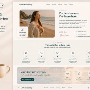 Life coach contact page preview with a simple form for messages, session booking, and location details, designed for easy client connections.
