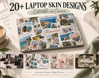 20+ Editable Laptop Skin Collage Templates, Travel Family Love (Digital Download)