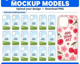 70+ Phone Case Mockup Models | iPhone 17-15 Pro Max (Digital Download)