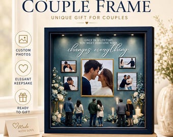 Editable 5-Photo Love Collage Shadow Box Template (Digital Download)
