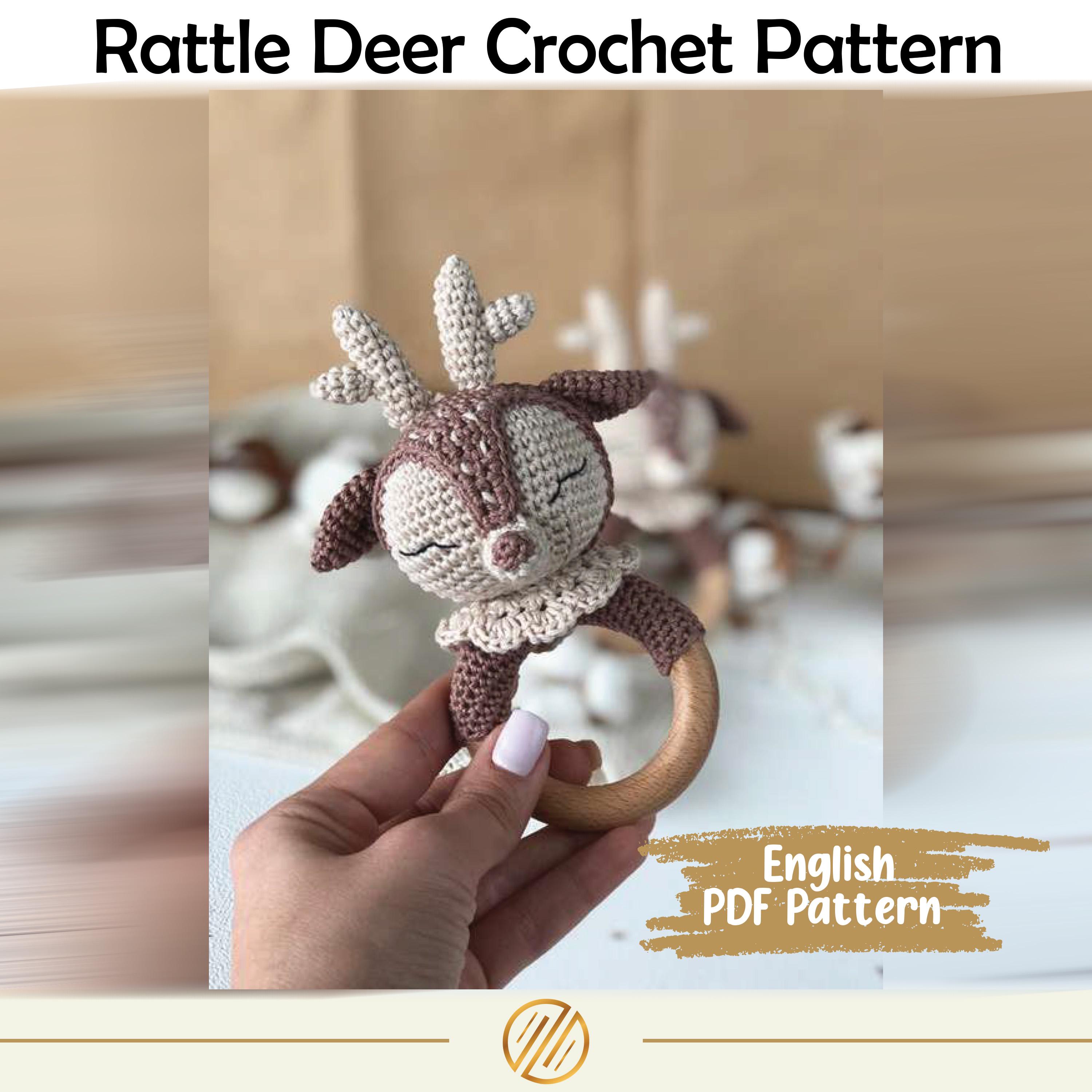 30 Deer Crochet Patterns for Woodland, Holiday, and Amigurumi Projects 22 Rattle Deer Toy Pattern