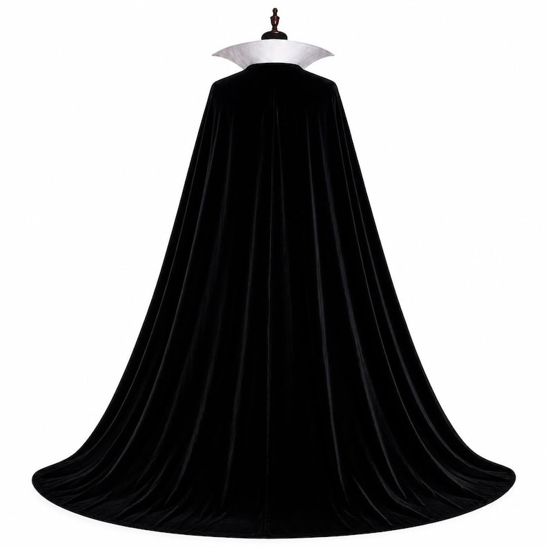 Evil Queen Costume Purple Medieval Gown | Black Velvet Cape, Cosplay Dress image 5