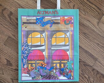 Vintage B. Altman Shopping Bag, Christmas Design 1980s