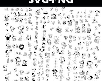 Snoopy SVG PNG Bundle | Dog Clipart, Cricut Silhouette (Digital Download)
