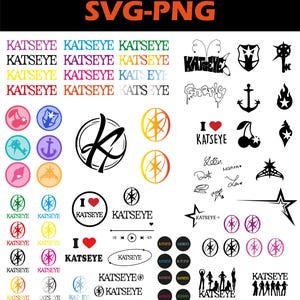 KATSEYE Tjejgrupp SVG PNG-paket, Chaos Vintage Clipart (digital nedladdning)