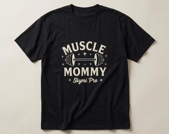 Muscle Mommy Gym T-Shirt – Vintage Barbell Workout Tee for Women