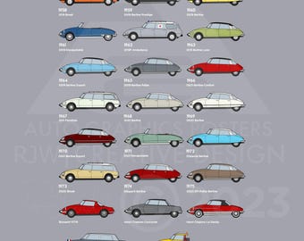 Citroen DS collection from 1955 to 1975
