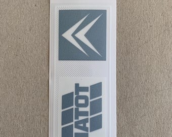 Replacement Total oil window sticker decal for classic Citroen cars - Interior black and white