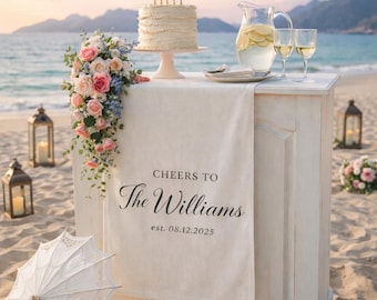 Fabric Bar Menu Sign, Wedding Cocktails, Signature Drink Wedding Sign, Personalized Cocktail Bar Sign, Linen Fabric Wedding Bar Banner