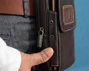 2 Pack Men’s Leather Hip Bag | Genuine Cowhide Waist Pouch Belt Holster Phone Holder | Travel EDC Gift for Men & women , harness hip bag