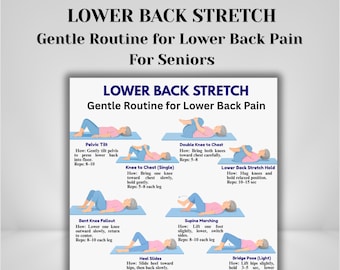 Esercizi di stretching per la parte bassa della schiena per anziani / Routine delicata per alleviare il dolore (PDF stampabile)