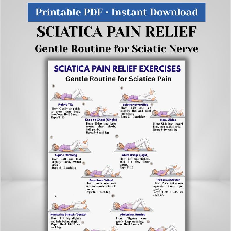 Sciatica Pain Relief Exercises | Gentle Nerve Stretch Routine for ...