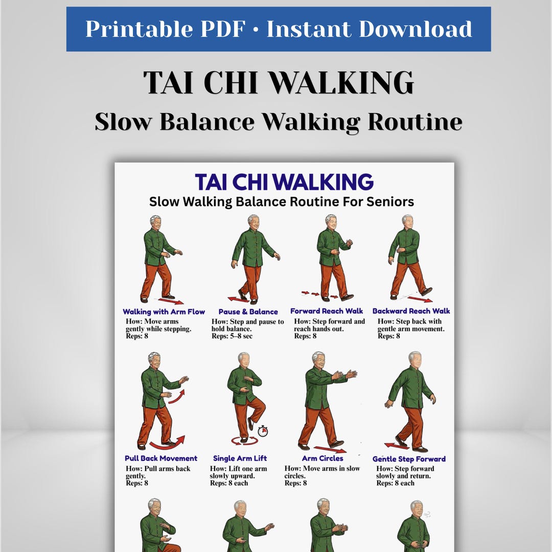 Tai Chi Walking Exercises for Seniors | Slow Balance Walking Routine ...
