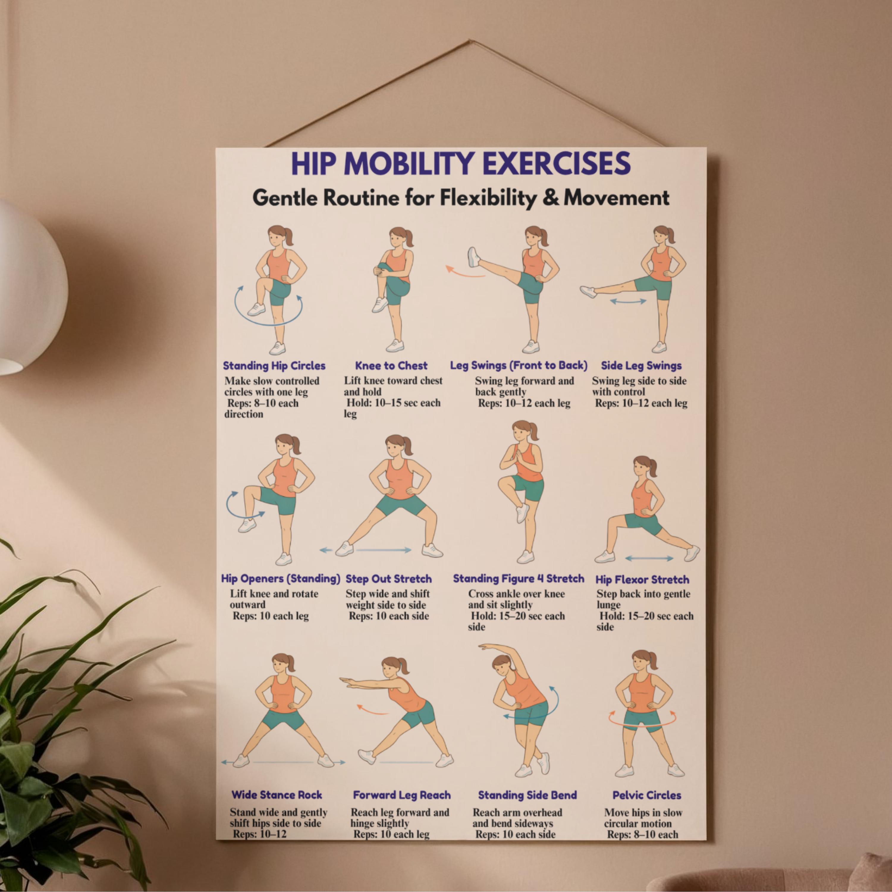 Hip Exercises Bundle Printable, Hip Pain Relief, Mobility and Strength ...