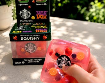 NeeDoh Nice Cube Squishy Starbucks, stressverlichtend speelgoed, sensorisch friemelspeelgoed