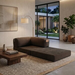 Modular Floor Sofa, Modern Velvet Couch, Modular Corduroy Sofa, Livingroom Sofas, Handmade Soft Velvet Couch, Comfortable Floor Sofa image 2