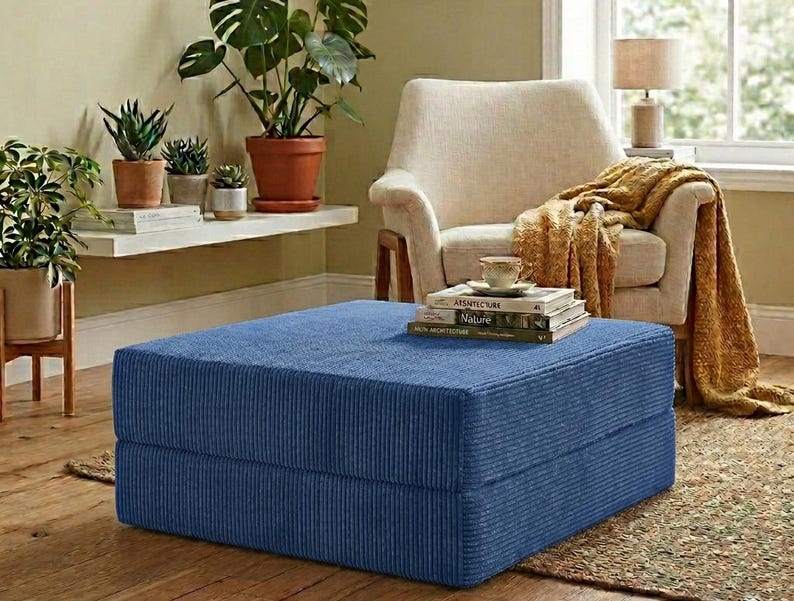 Modular Corduroy Sofa, Modular Floor Sofa, Modern Velvet Couch, Livingroom Sofas, Handmade Soft Velvet Couch, Comfortable Floor Sofa ONLY POUF