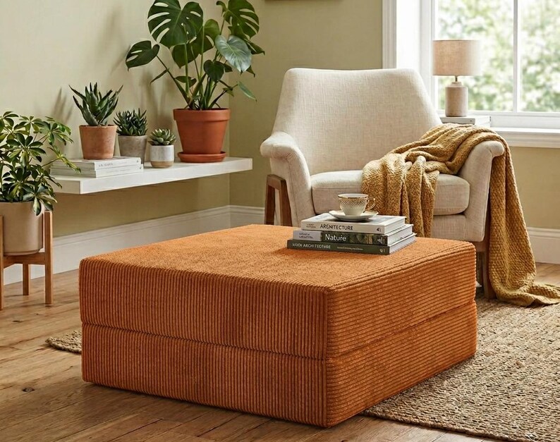Modulär golvsoffa, Modern sammetssoffa, Modulär manchestersoffa, Vardagsrumssoffor, Handgjord mjuk sammetssoffa, Bekväm golvsoffa ONLY POUF